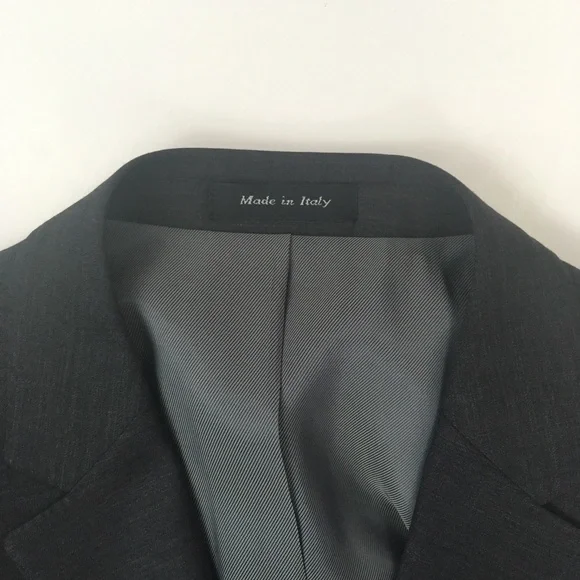 New tiglio mens suit solid gray 42r made in italy 2 piece 100% wool nwt ea0190